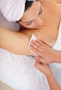 Underarm waxing at fringe benefits beauty salon in gloucester
