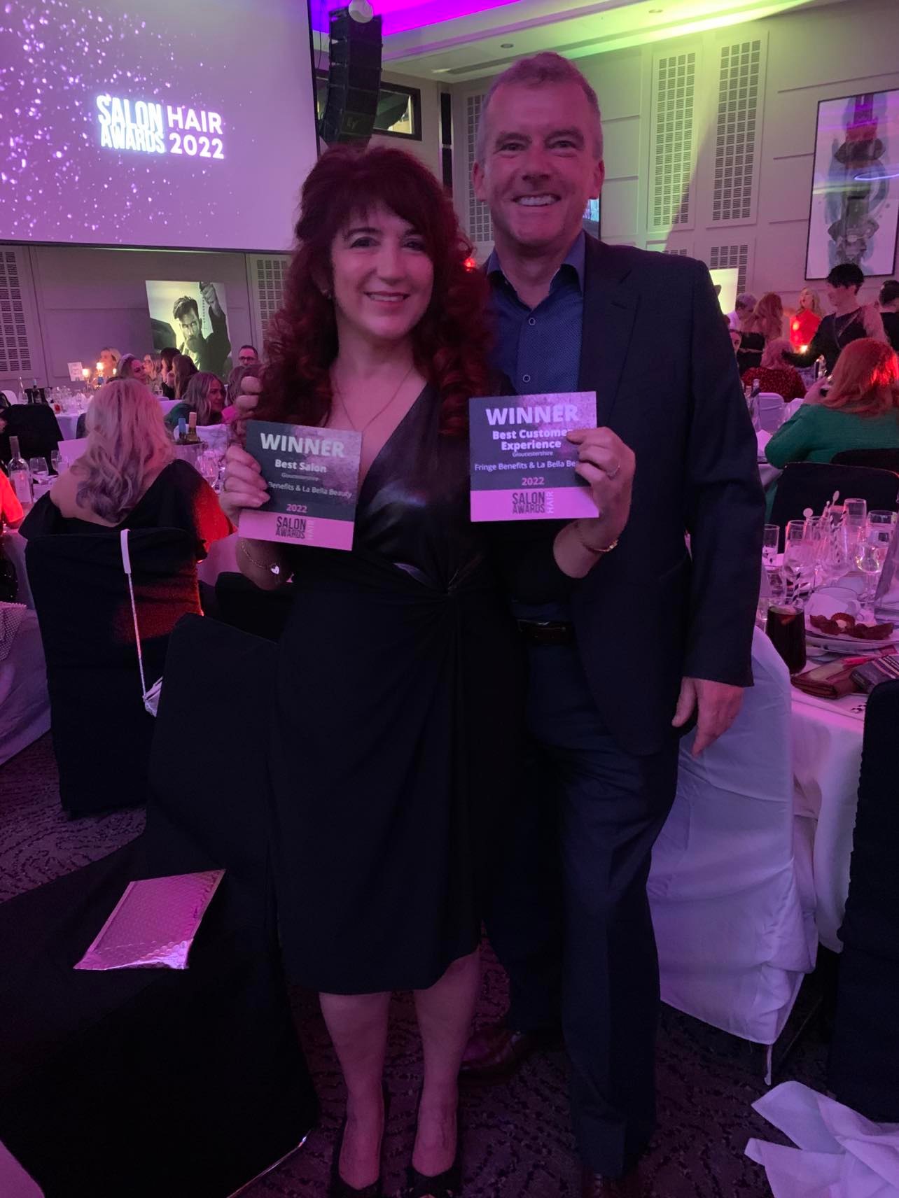 FRINGE BENEFITS AND LA BELLA BEAUTY SALON IN GLOUCESTER WIN BEST SALON AND BEST CUSTOMER SERVICE AT THE SALON AWARDS 2022 FRINGE BENEFITS AND LA BELLA BEAUTY SALON IN GLOUCESTER WIN BEST SALON AND BEST CUSTOMER SERVICE AT THE SALON AWARDS 2022